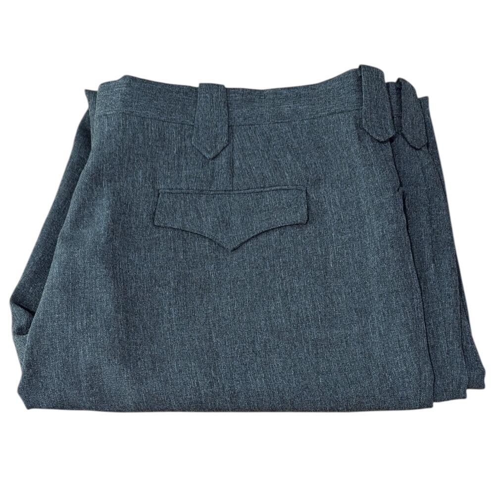 Circle S Pants Mens size 46 46X37 Unhemmed Gray Slacks Western Ranch Polyester